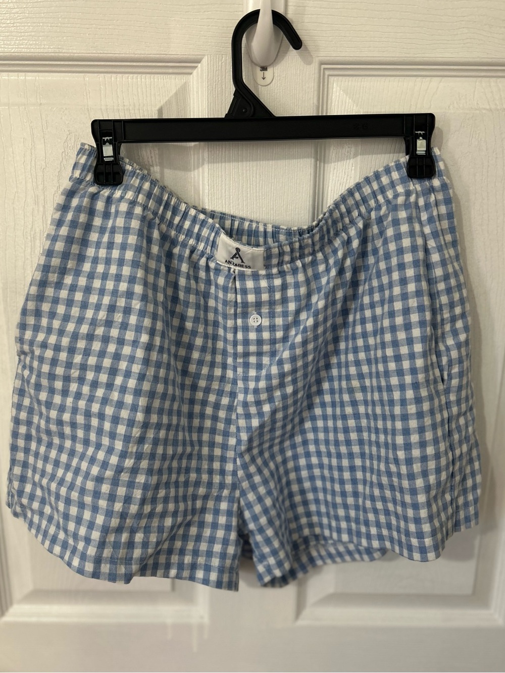 Blue Gingham sleep shorts
